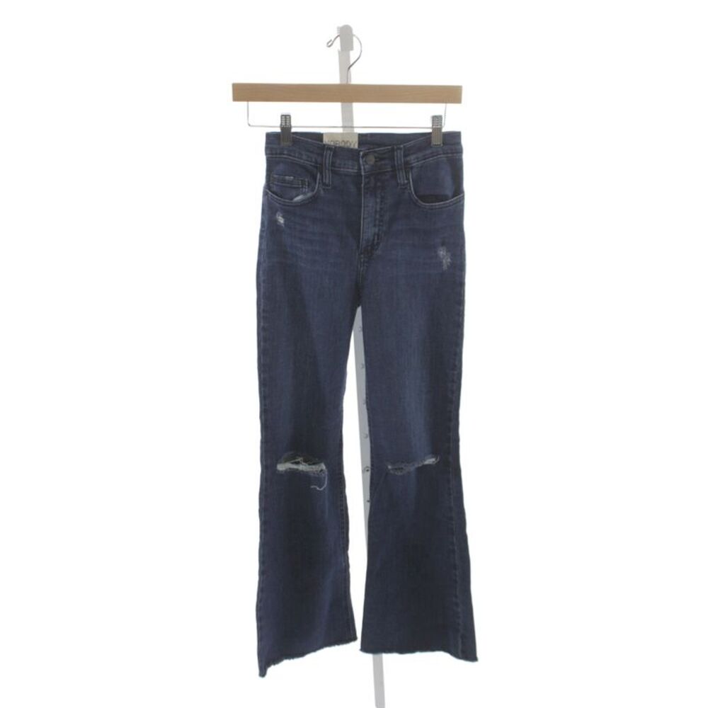 Nobody Denim Womens Ankle Flare Jeans Dark Blue Button Fly Size 26